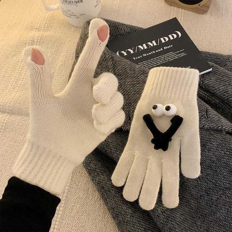 

Japanese Three dimensional Cute Briquettes Warm Ear Protection Woolen Hat Women s Autumn and Winter Hat Cartoon Funny Puppy Knitted Hat M（56-58cm）