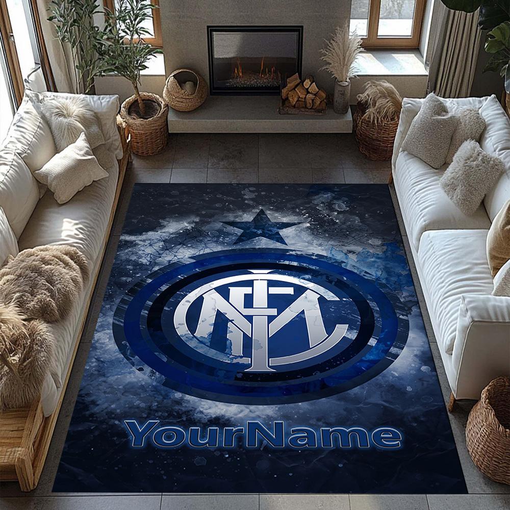 Inter Milan Personalized Text Carpet Design for Hallway Foyer Living Rooms Bedrooms Anti-slip Rug Office home decor