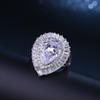 Ring Hand Jewelry, Temperament Platinum-Plated Water Drop Zircon Ring For Women