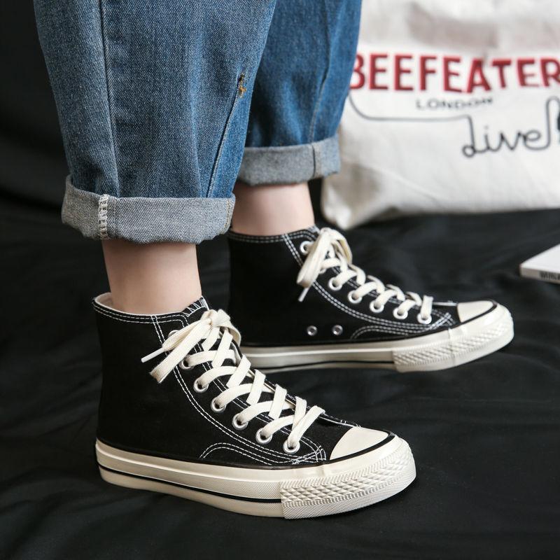 Canvas Shoes Women's Spring New Versatile Ulzzng Student Casual Girls Cloth Shoes Little White Board Shoes