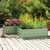 Set of Two 100 x 60cm Steel Planter Boxes - Light Green