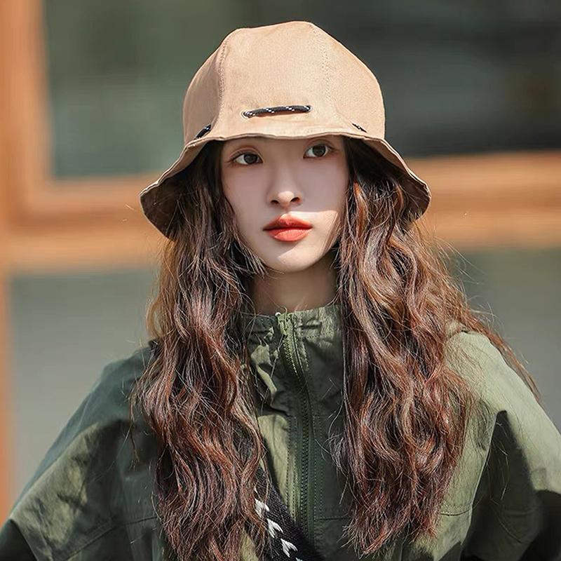 

Foldable Drawstring Bucket Hats 2 In 1 Shoulder Bag Sun Protection Fisherman Hat Outdoor Travel Vacation Wide Brim Caps