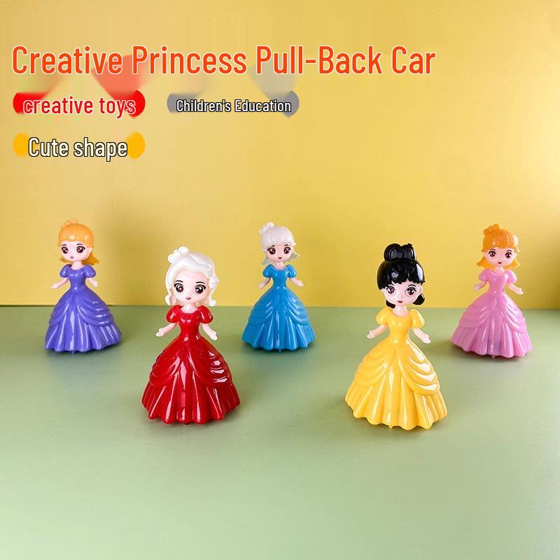 Princess Pull-Back Cartoon Car Toy for Kids: Girl's Gashapon Style