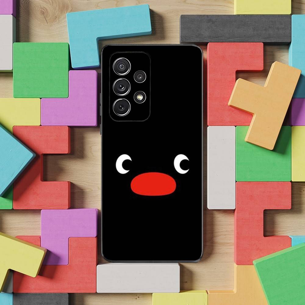Süßes Tier P-Pingu Pinguin Hülle Für Samsung S21,S9,S22,S25,S20,S10,Plus,Ultra,S24,S23,FE,Lite,Weiches Silikon Schwarz