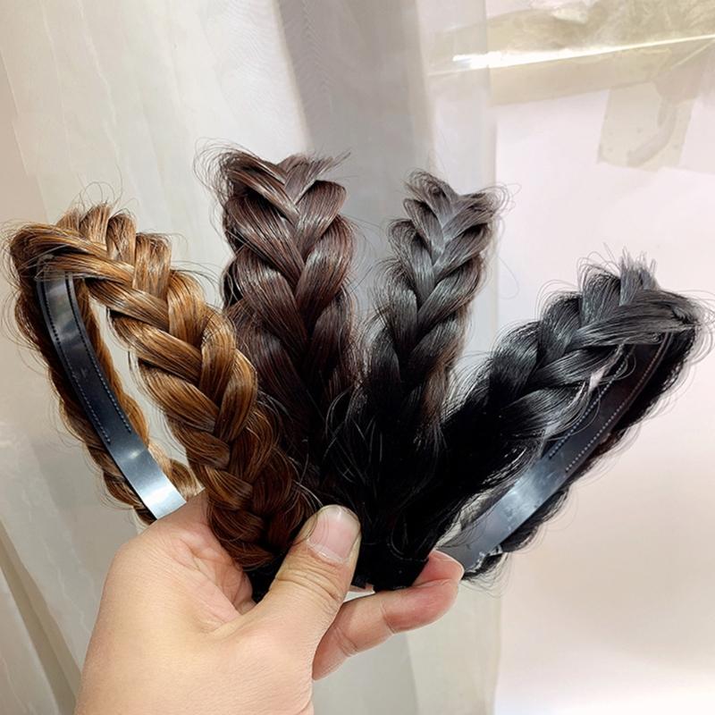 Women's Braided Hair Band High Elasticity Hairpiece Fashionable Hair Accesories Hairband for Girls Natural Look