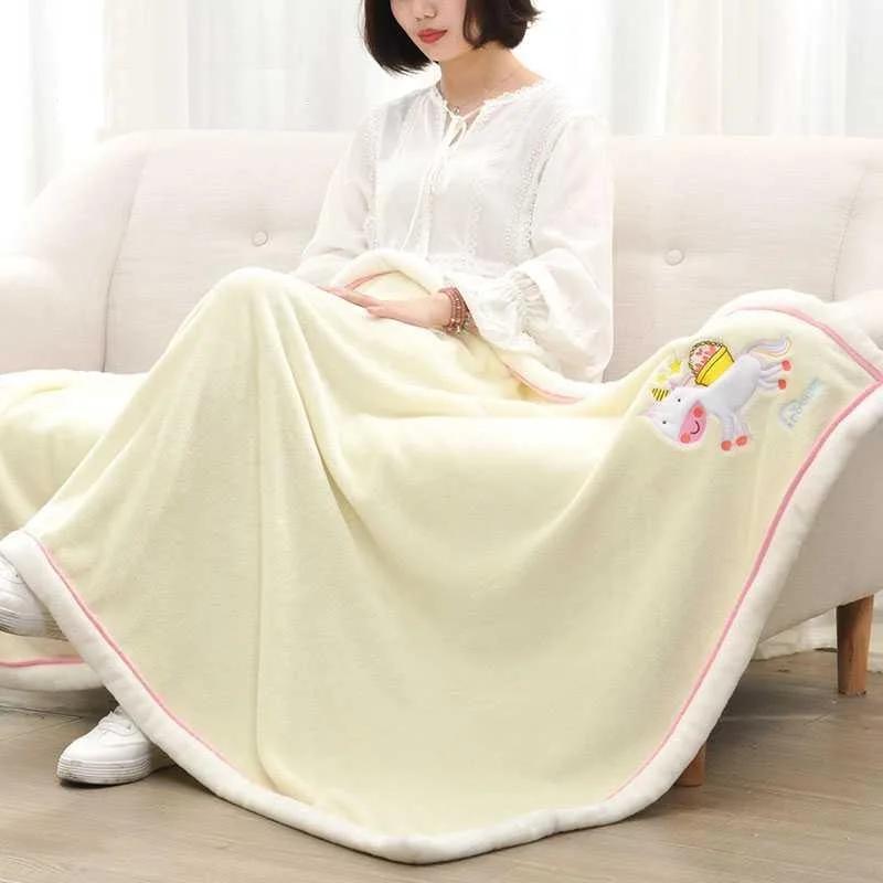 Baby Blankets Newborn Cartoon Embroidery Flannel Baby Blanket Baby Boys Girls Swaddle Wrap Infant Stroller Cover Kids Blanket