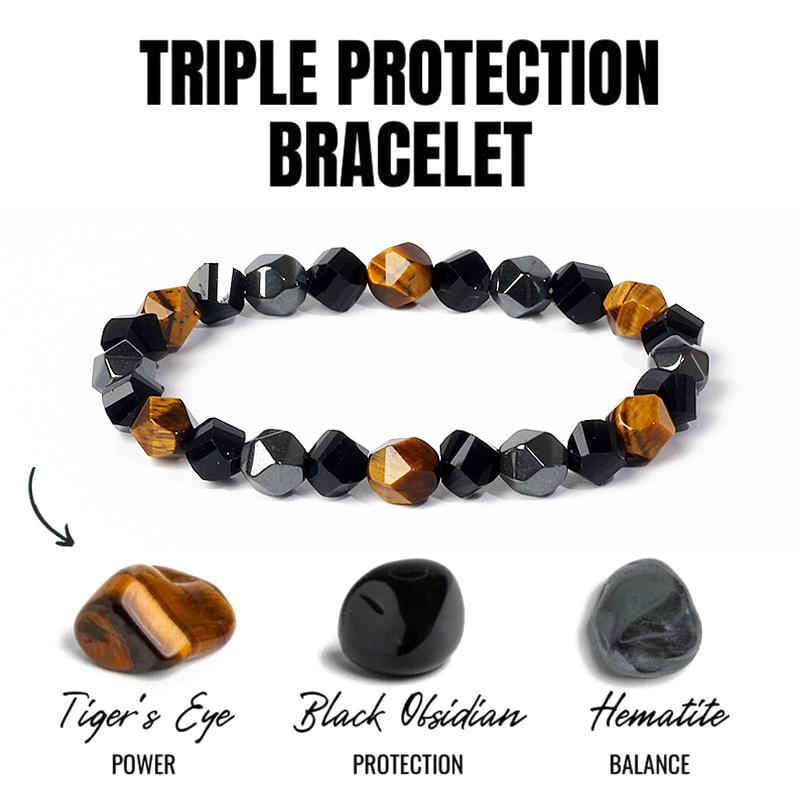 Facted Obsidian Hematite Tiger Eye Bracelets for Magnetic Health Protection Soul Jewelry Nature Stone Beads Bracelet Men Pulsera