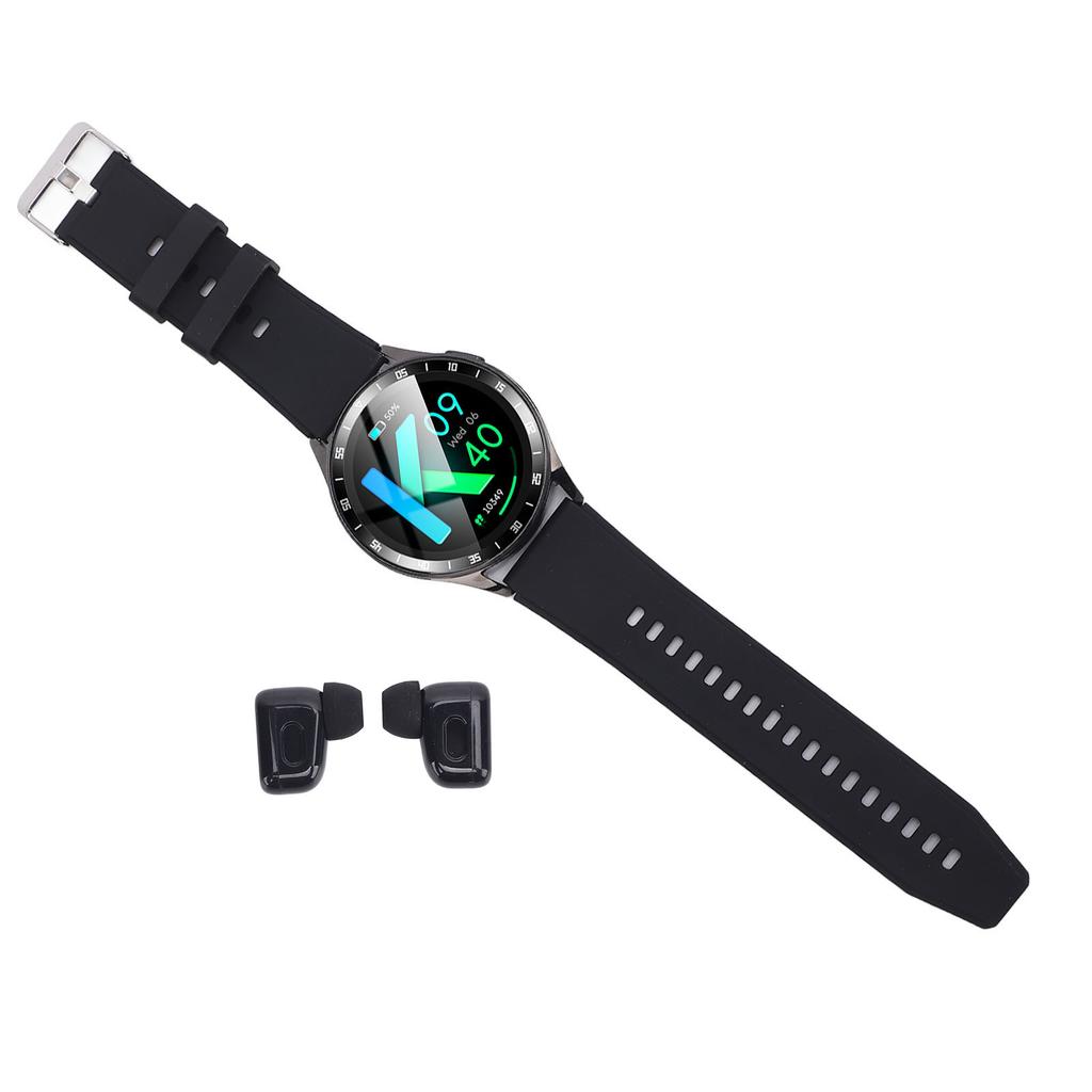 2 in 1 Smart Watch with Earbuds Flip Cover Ultra Thin Metal Case IP67 NFC Function Weather Forecast