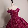 Cross-border Shiny Pitaya Puffy Skirt Wedding & Evening Gown