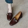 Retro-style Women's New Flat Leather Shoes - Shallow Toe Single Shoes