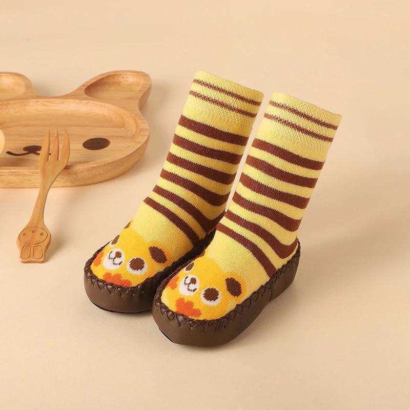 New Born Baby Socks with Rubber Soles Infant Baby Girls Boys Shoes Spring Autumn Baby Floor Socks Anti Slip Soft Sole Sock
