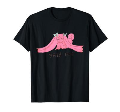 Cute and Pop Pink Shih Tzu Dog T-shirt
