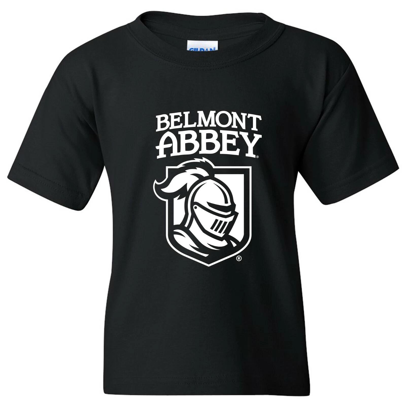 Belmont Abbey College Crusaders Arch Logo Licensed Unisex Youth T-Shirt - Black S
