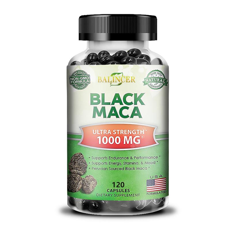 Peruvian Black Maca Powder 1000 Mg Dietary Supplement, 120 Softgels Per Bottle 120 Capsules