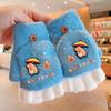 Cold-Proof Capybara Winter Flip Gloves Thickened Kids Knitted Mitten Half Finger Gloves  Writing