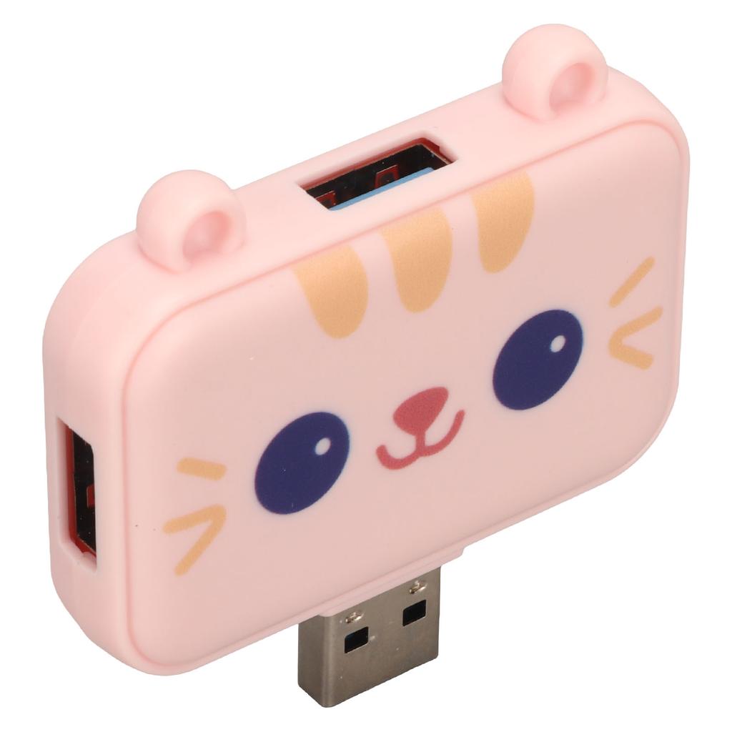 3 in 1 USB Hub Multifunction USB A to USB3.0 and 2 USB2.0 USB Port Expander for Mouse Keyboard Laptop PC Pink