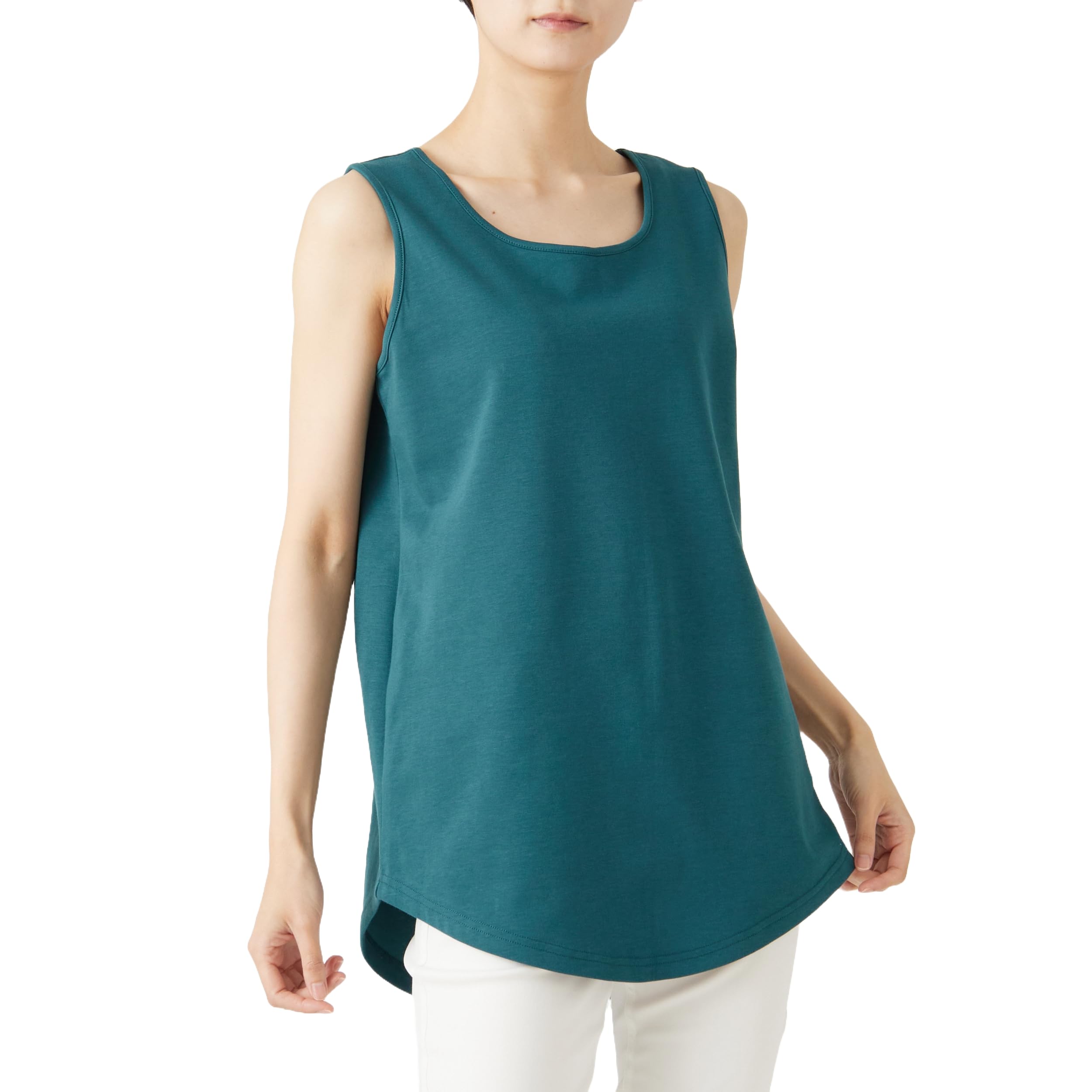 

Happy Marilyn Sleeveless Tank Long Simple Solid Cooling Happy Sararin UV Available in Two Types Sizes Women s Top, Length, Color, Striped, Innerwear,