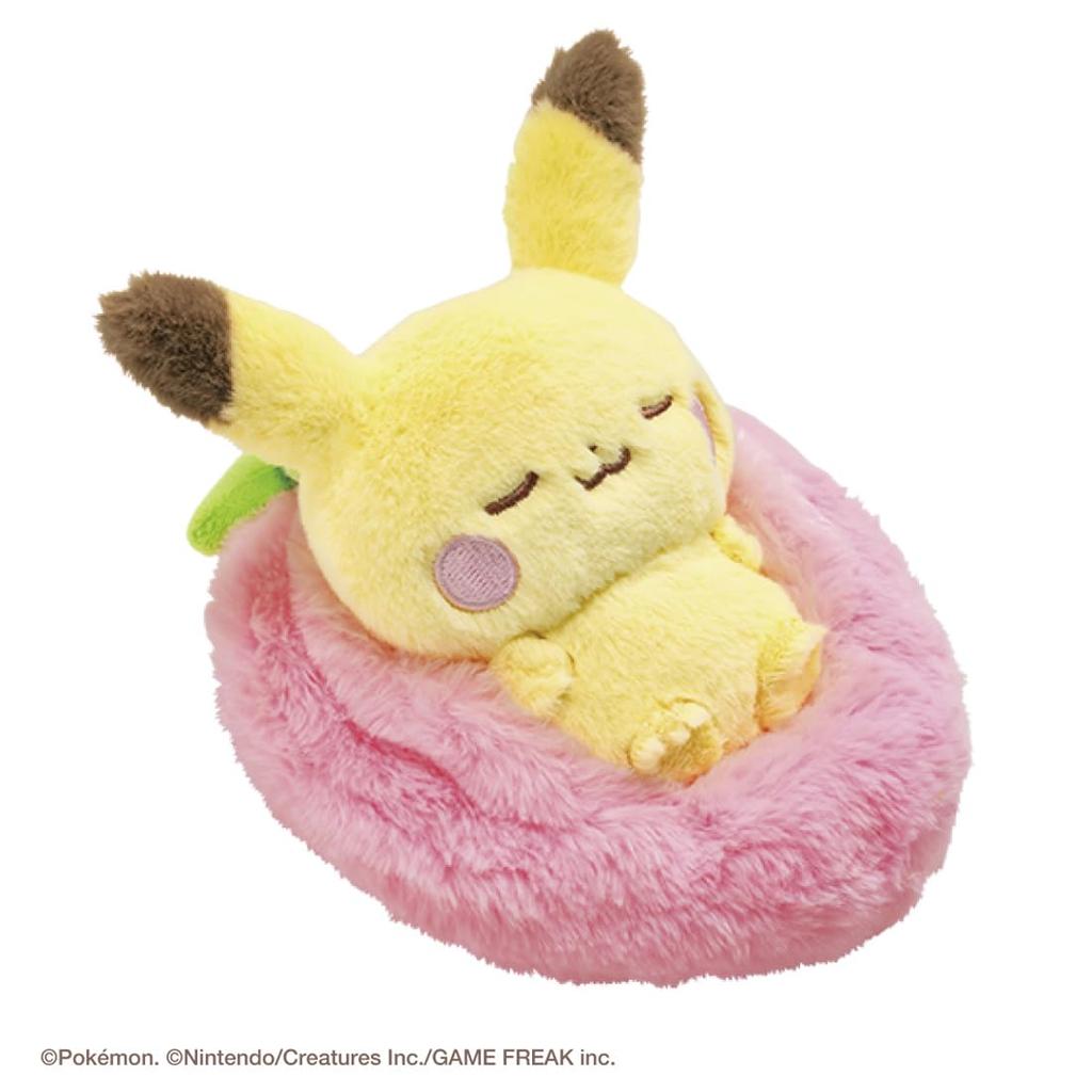 TAKARA TOMY Pokemon PokePeace Sleeping Fruit Plush Toy Pikachu