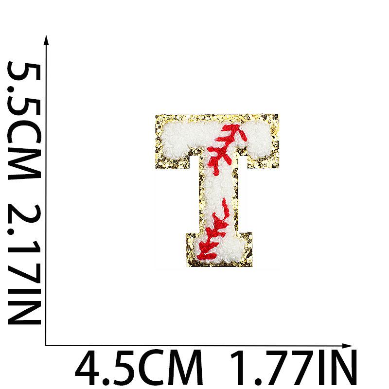 5.5Cm Baseball Pattern English Letter Embroidery Cloth Sticker Ironing Towel Embroidery Letter Patch Sticker Computer Embroidery Chapter Boy
