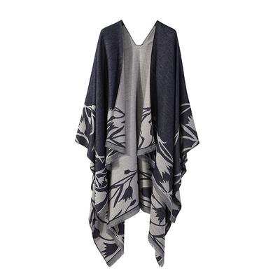 Classic Tulip Shawl, Catwalk Watch, All-Match Performance Wearing Pastoral Style Split Scarf Cape