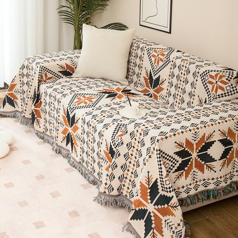 Cartoon Sofa Cover Double Use Beds Blanekets Throw Blanket Picnic Mat With Tassel Sofa Bed Universal Decorative