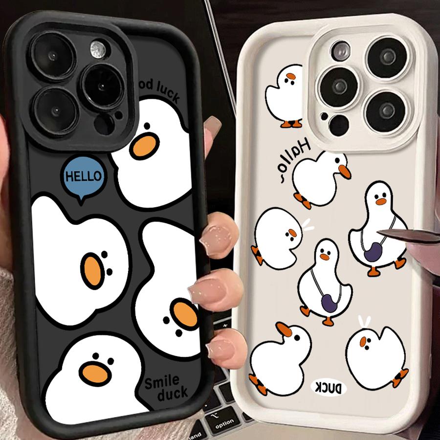 Stylish Cartoon Duck Case for iPhone 17 Pro Max 15 Plus 11 13 17e 16 Air 12 Pro 14 Phone Cover