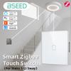 BSEED 1Gang Zigbee Touch Switches Wall Switch For Stairs 1/2/3way Tuya Smart Life Alexa App Control E Backlight 10A For Villa
