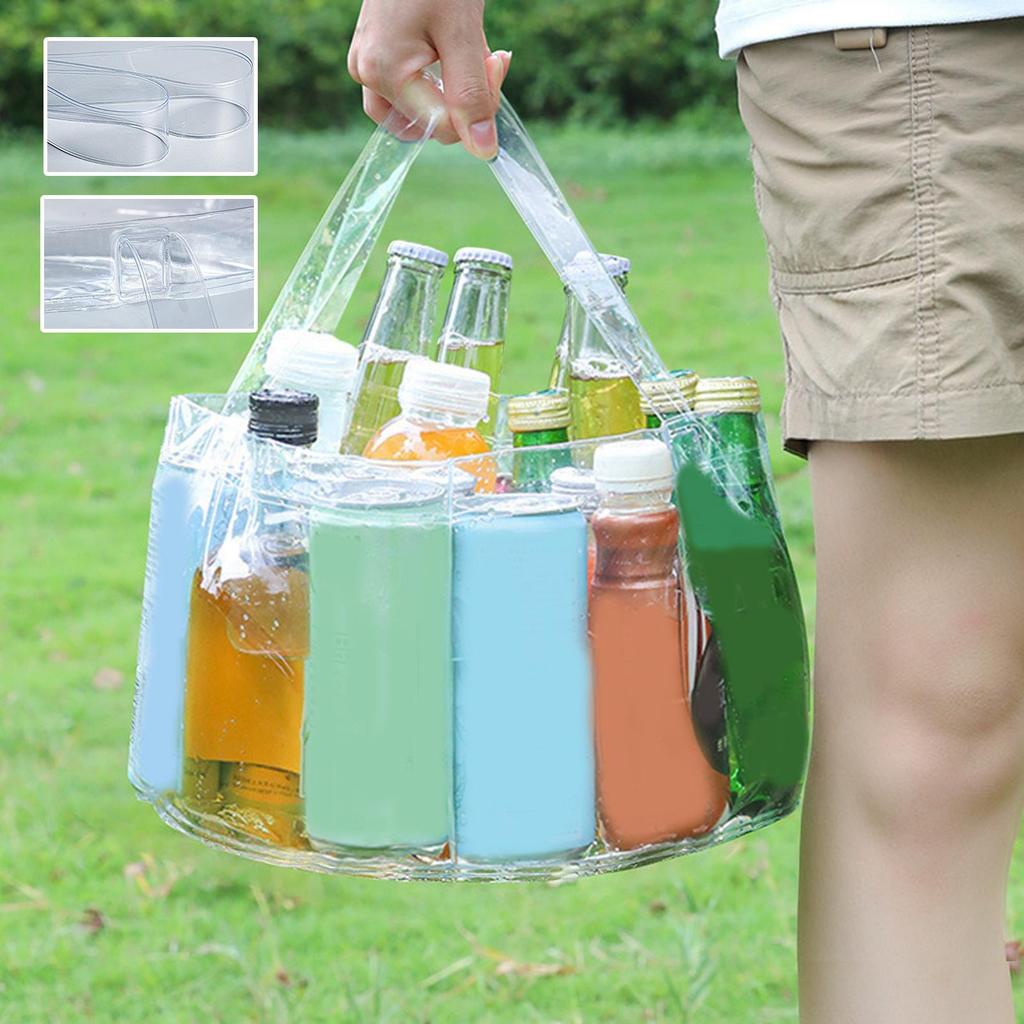 Folding Water Basin Transparent with Handles Portable Bucket for Hospital Vegetables Nursery Beach Patio Tailgating