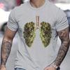 Unisex Leaf Lungs Graphic TShirt Breathable PolyesterSpandex Blend Regular Fit Casual Tee for Outdoor Wear Unisex Clothing