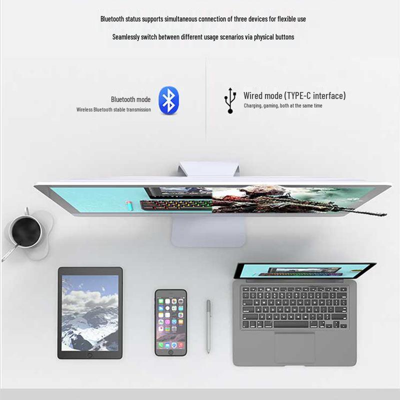Wireless Bluetooth 68/61 Mechanical Keyboard Kit: RGB, Hot-Swappable, DIY Customizable, Mini, Portable.