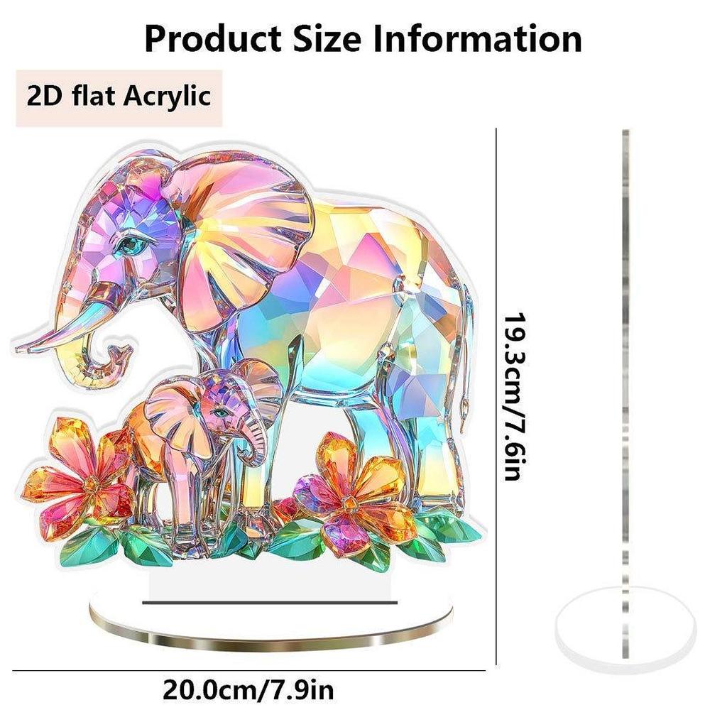 2D Animal Figurine Statue Gift Table Ornament Tabletop Sign Acrylic Desktop Plaque for Decorative Indoor Office