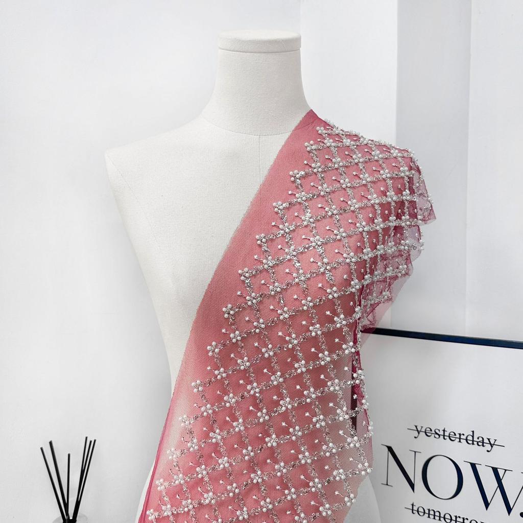 Mesh Rhombus Beaded Sequins Decorative Clothing Dress Dress Wedding Decoration Lace Accessories