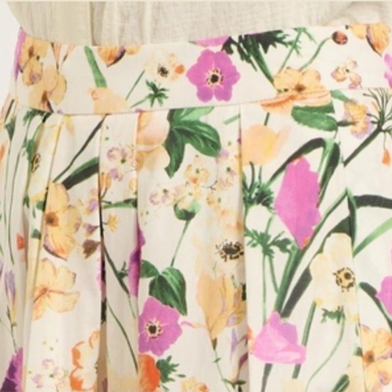 Bcbg Floral Pleated Skirt B5m5s235