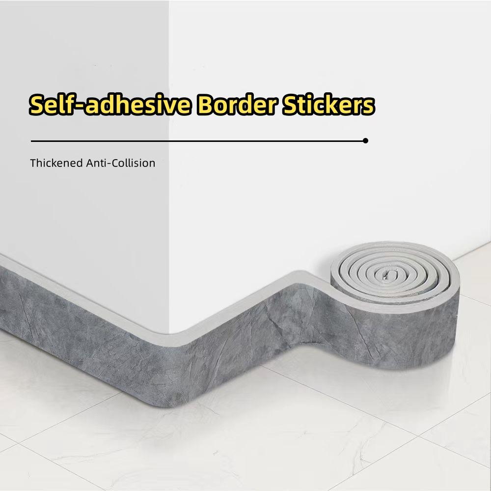 2m x 8cm Selbstklebende Fußleiste, Wandaufkleber, Türrahmen, Antikollisionsleiste, Sockelleiste, Dekorative Wandwinkelleiste