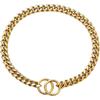 Gold Chain Dog Collar 10mm Fashion Dog Cuban Link Pet Gold Necklace Metal Puppy Jewelry Bulldog P Chain Pet Training Slip Collar