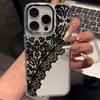 Half Lace Phone Case For Iphone 15 Pro Max 14 Plus 17 16 13 12 11 17Air 17E 16E Coque Funda Phone Cover Modern Metal Photo Frame