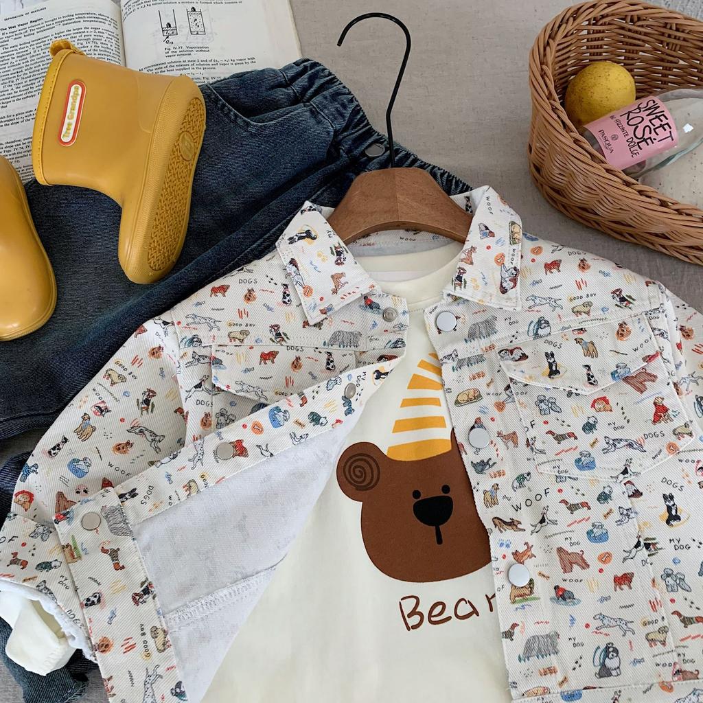 Children'S Shirts Spring New Boys And Girls Full Of Cartoon Baby Medium And Small Children'S Shirts Tide H0139