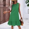 2026 summer new women's explosive vest skirt ruffle edge sleeveless casual dress