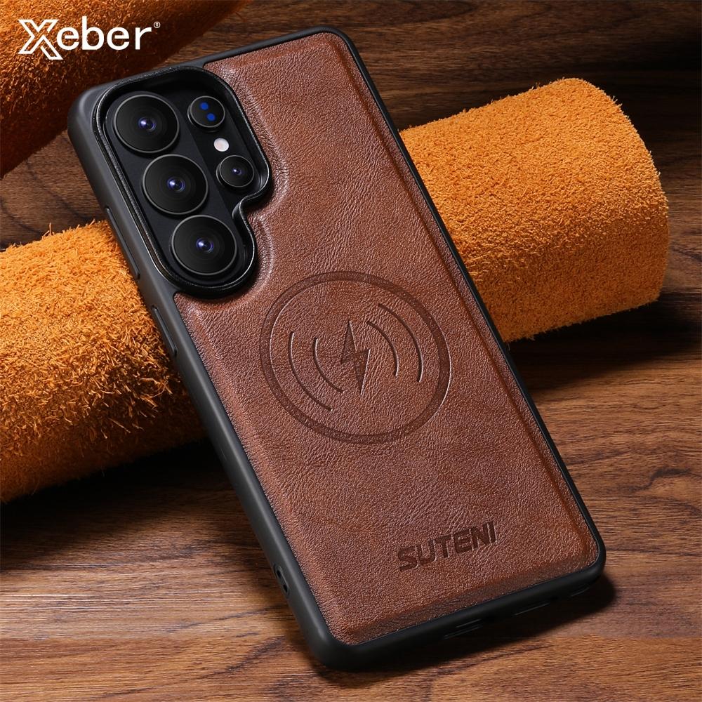 Faux Leather Phone Case For Magsafe Magnetic Wireless Charging Frosted Feel For Samsung S26 S25 Ultra S24 S23 S22 Cover