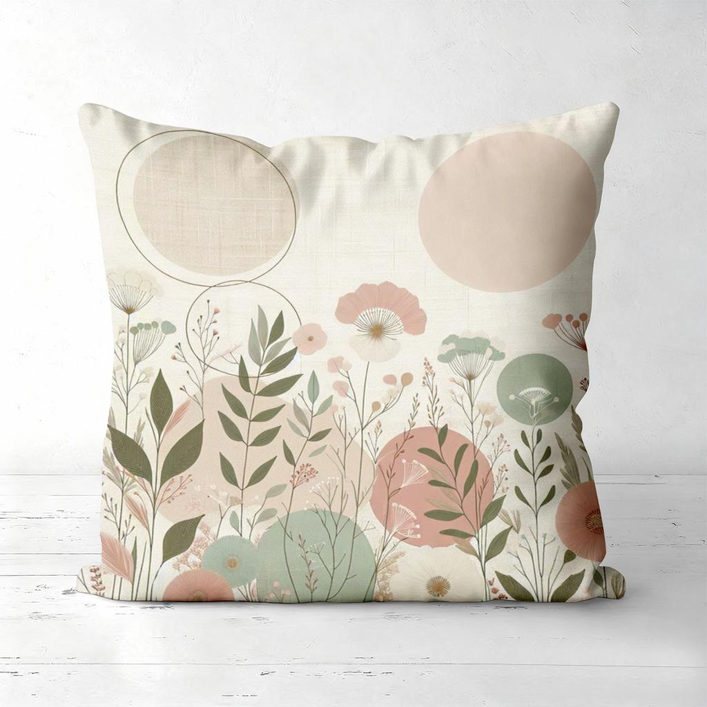 Floral Patterned Cushions Pastel Color Geometric Decor Polyester pillowcase, sofa decorative cushion cov Headboard Pillow
