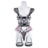 European and American Women Lingerie Set Three-Piece Sheer Mesh Embroidered Underwear Set Sexy Bra and Thongs Set