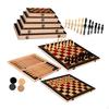 Wooden Chess Set Checkers Backgammon Sets Lightweight,Folding Storage Board Games for Beginner
