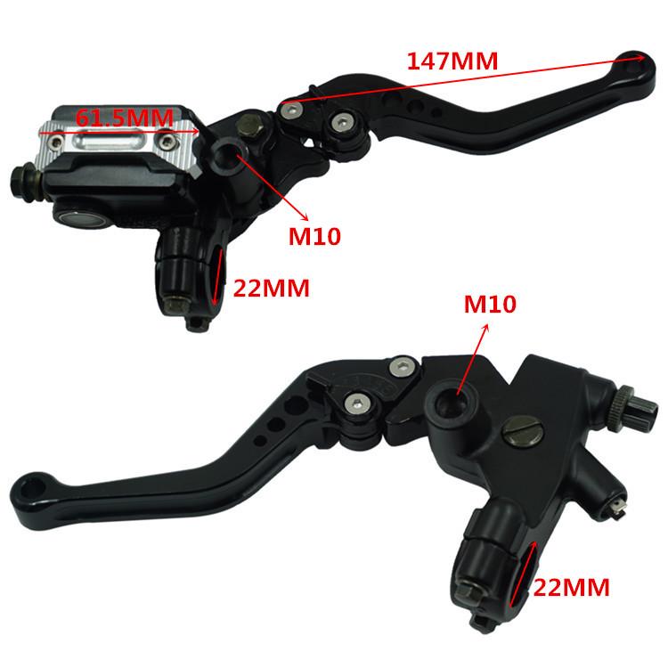 CNC Front Brake Master Cylinder & Clutch Handbrake Assembly - 22MM Hydraulic Disc Brake Pump for Motorcycle