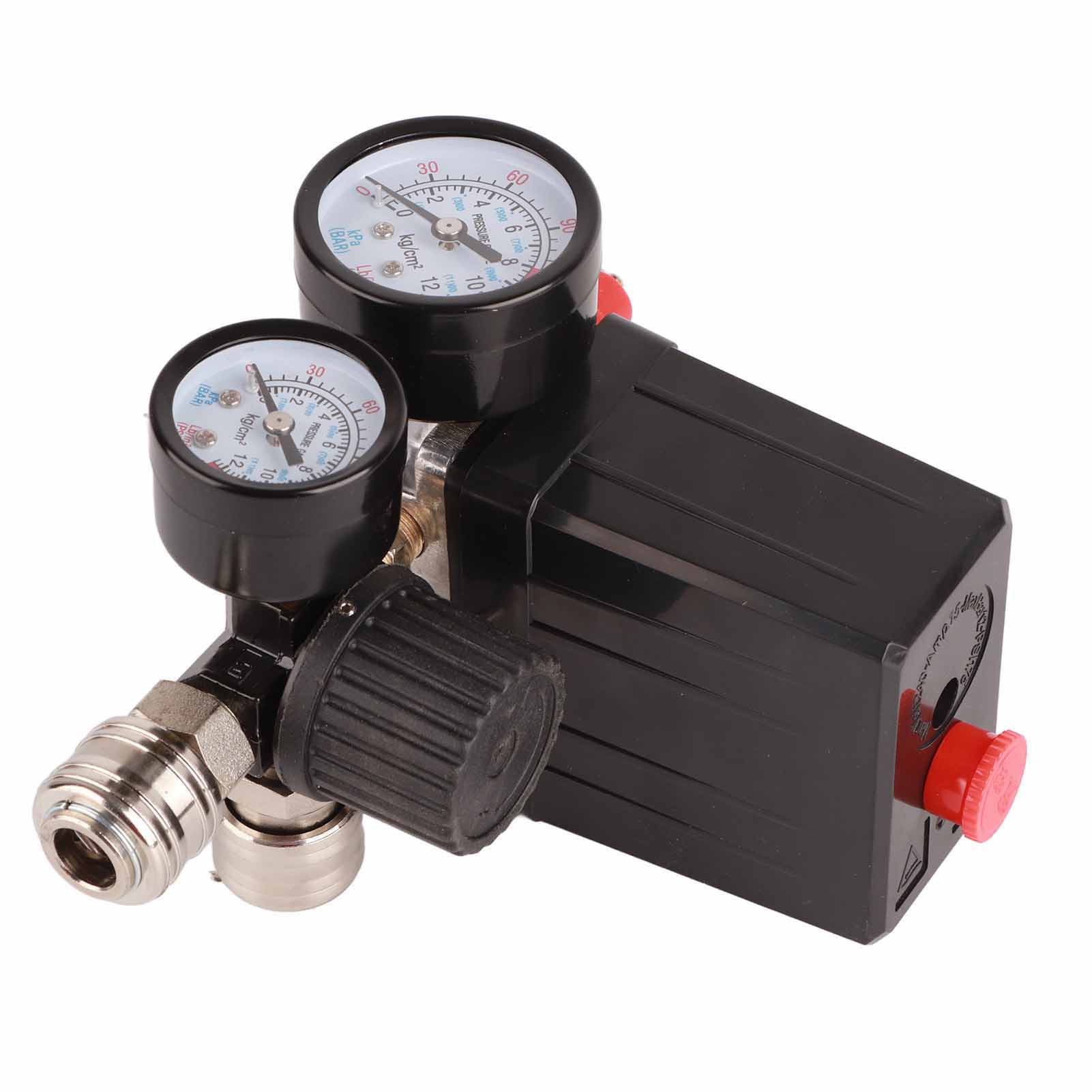 

Air Compressor Valve Pressure Control Switch Air Compressor Pressure Switch 1/4in 4 Holes Controller Regulator Valve 90‑120PSI