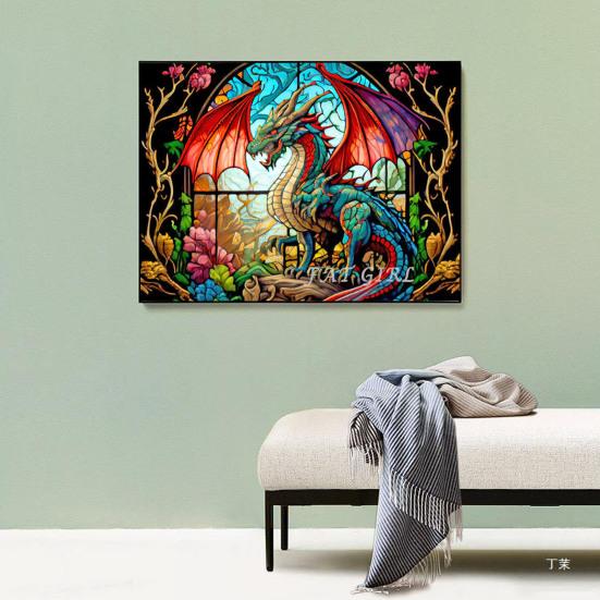 1 Rhinestone Canvas Drill Painting with Set Dragon Tools 5D Full Drill