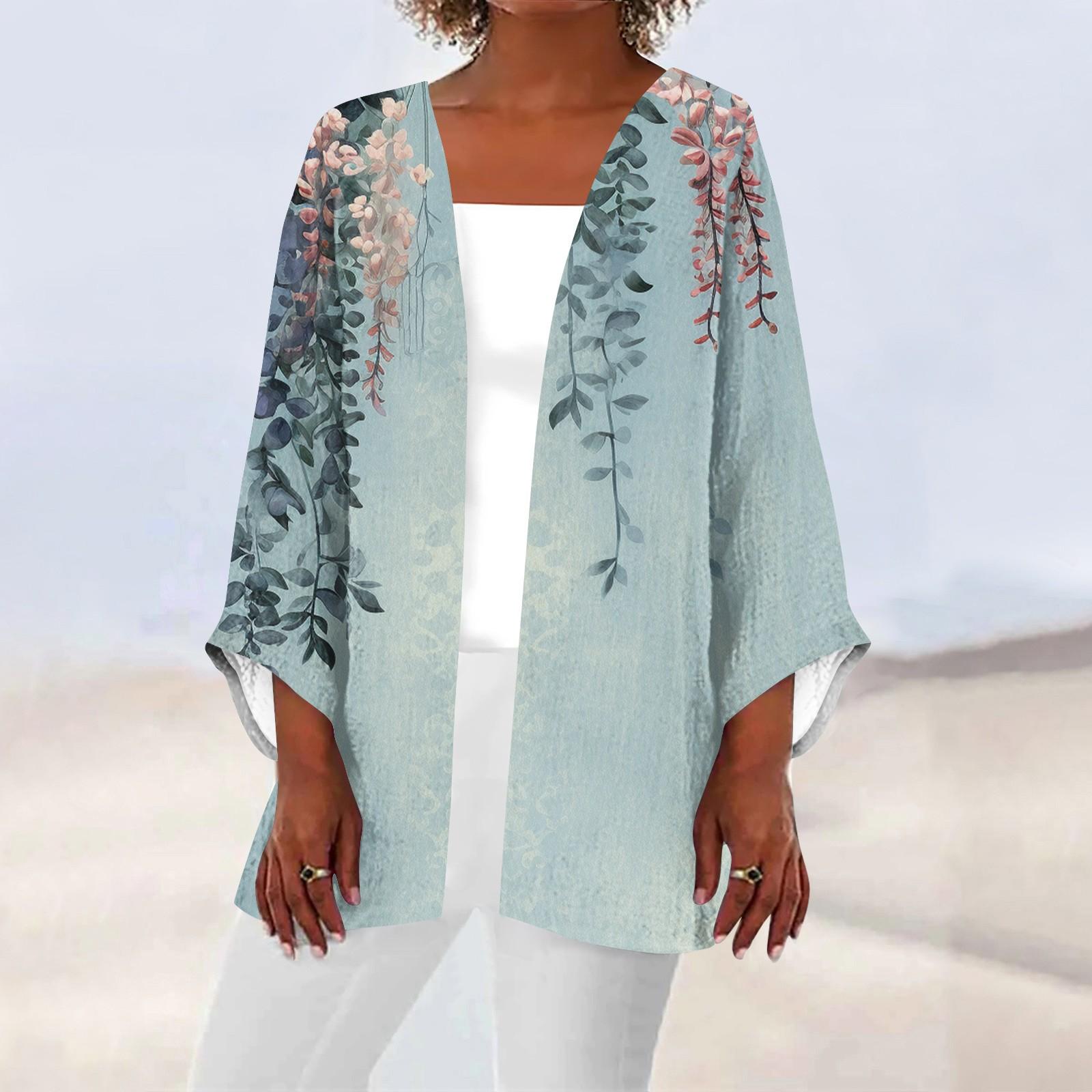 

Женская повседневная модная легкая куртка средней длины с принтом, кардиган XL