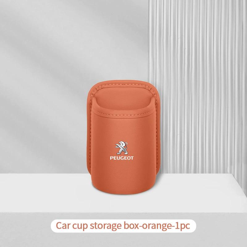 Leather Car Door Side Water Cup Holder Interior Storage Box for Peugeot 106 207 208 301 306 307 308 407 408 508 2008 4008 5008
