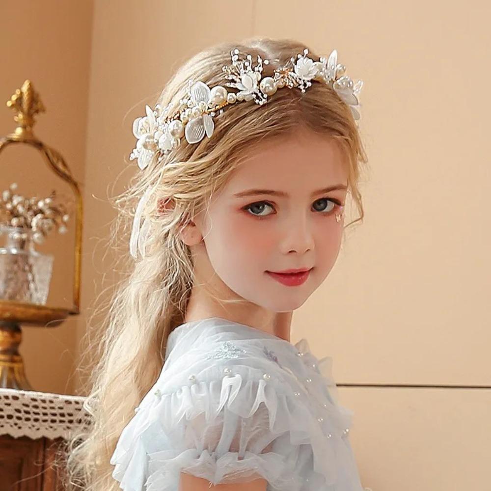 Elegant Flower Wreath Headband Imitated Pearl Head Wreath  Girls Adult Hair Accessories