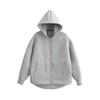Autumn Winter Women's Zipper Hoodie Coat High Street Double Pockets Oversize Jakcet Loose Sweatshirts Top