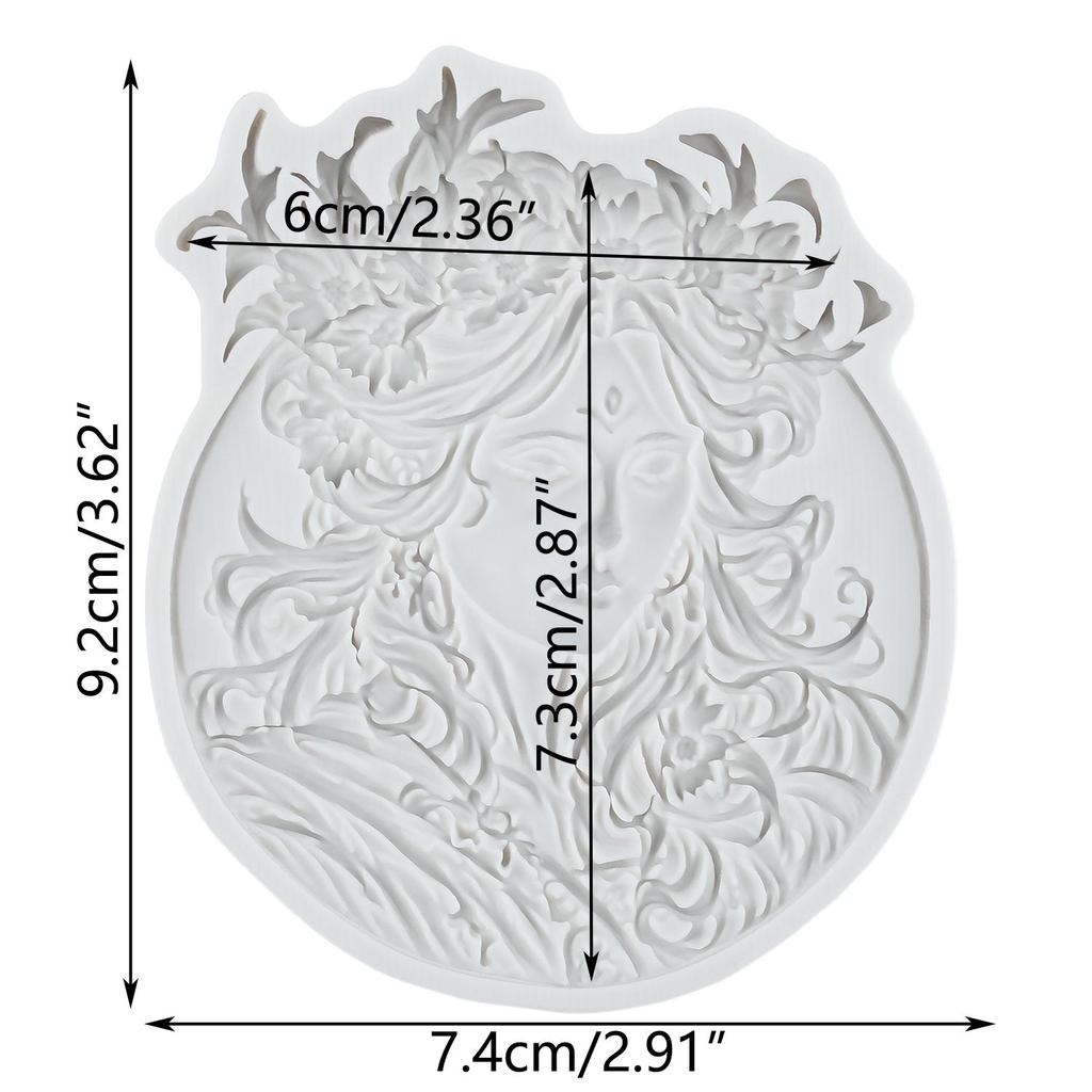 Cameo with Picture Frame Silicone Molds Lady Avatar Fondant Mold Cake Decorating Tools Cupcake Topper Candy Chocolate Gumpaste Mold